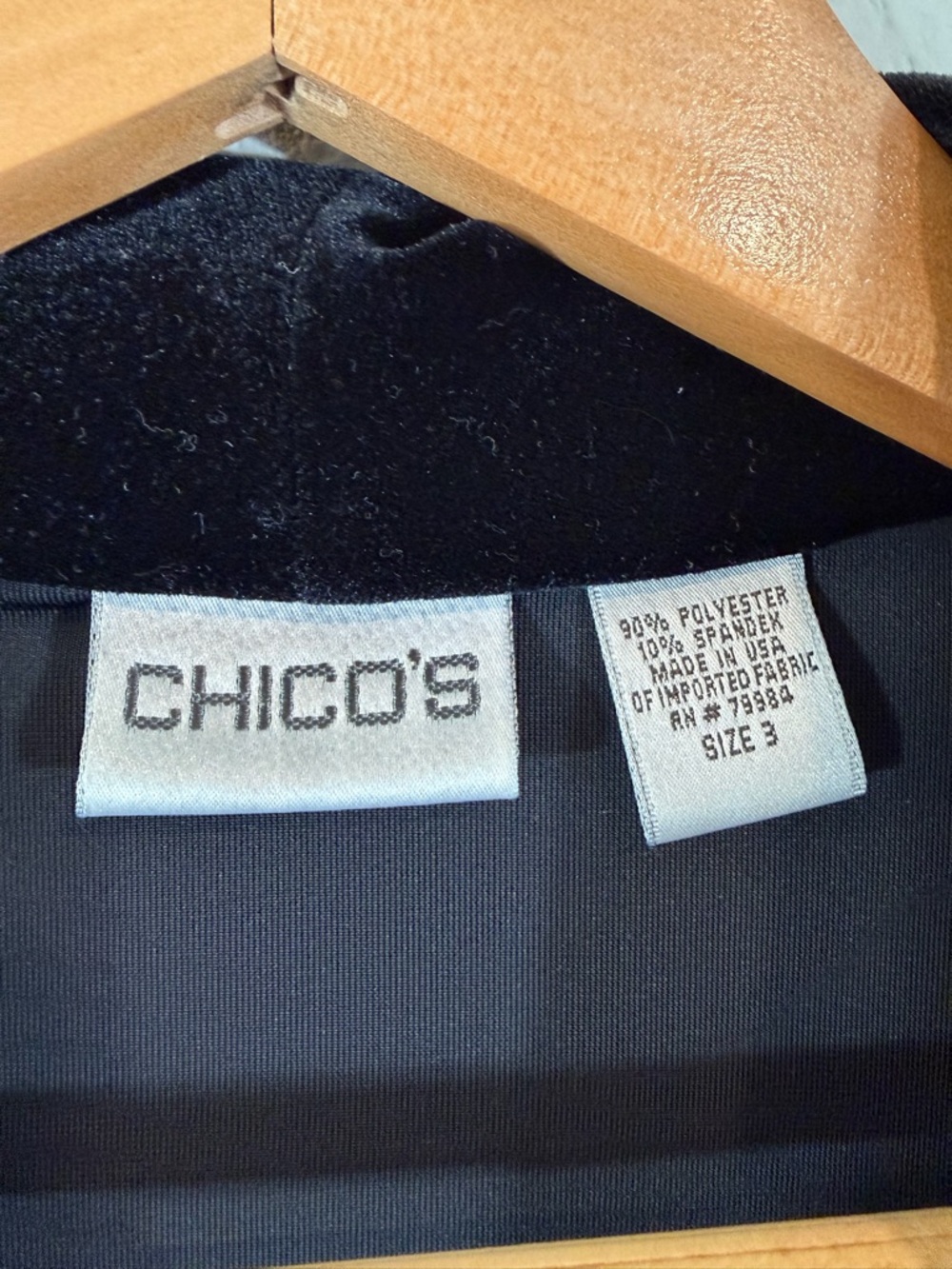 Chico’s Black Velvet Longline Duster Size 3 (US XL) Long Sleeve Jacket Sweater - Picture 4 of 8